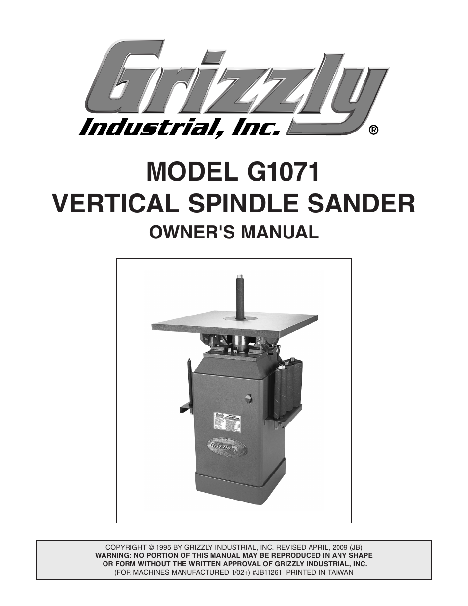 Grizzly G1071 User Manual | 40 pages