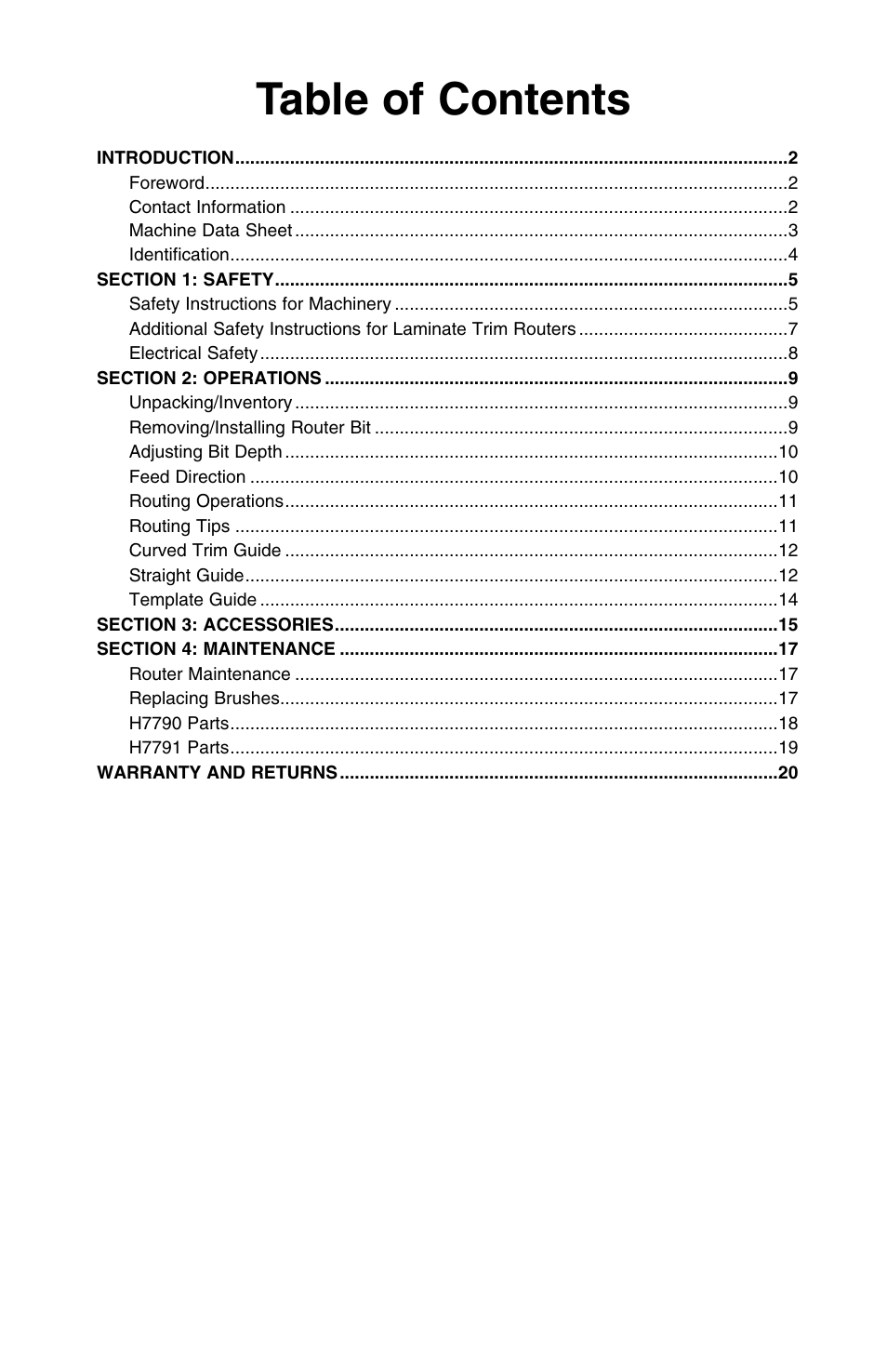 Grizzly H7791 User Manual | Page 3 / 24