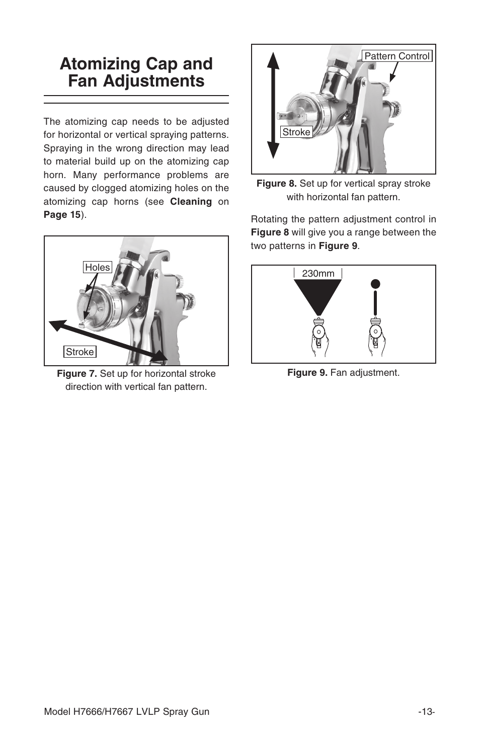 Atomizing cap and fan adjustments | Grizzly H7666/H7667 User Manual | Page 13 / 24