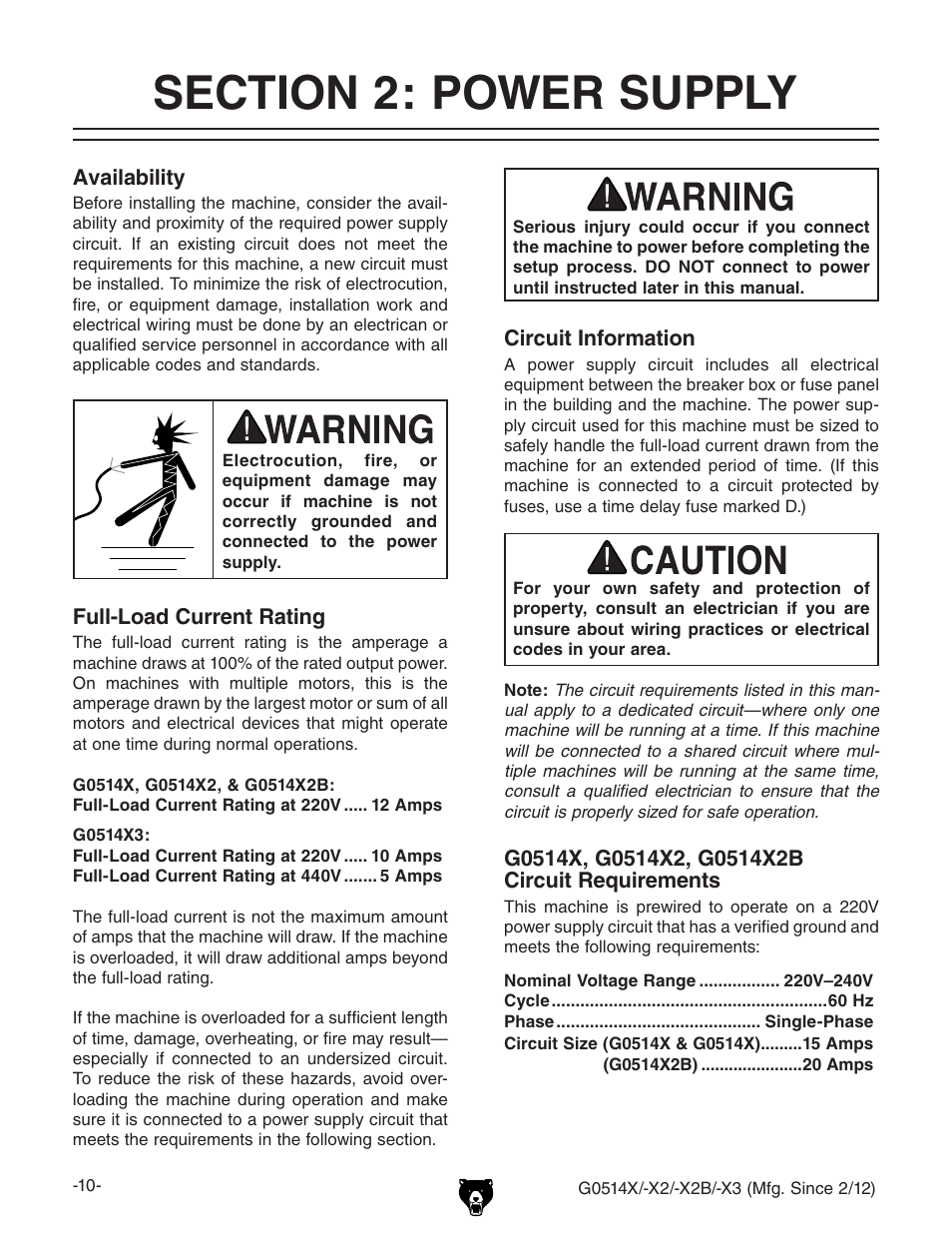 Grizzly Extreme Series Bandsaw G0514X User Manual | Page 12 / 96