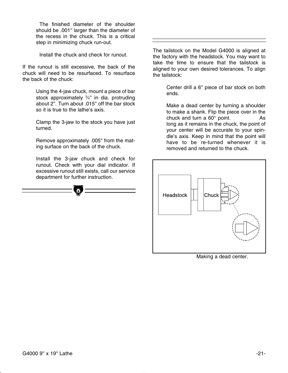 Tta aiills stto oc ck k | Grizzly G4000 User Manual | Page 22 / 57