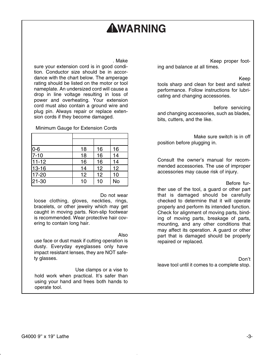Grizzly G4000 User Manual | Page 4 / 57