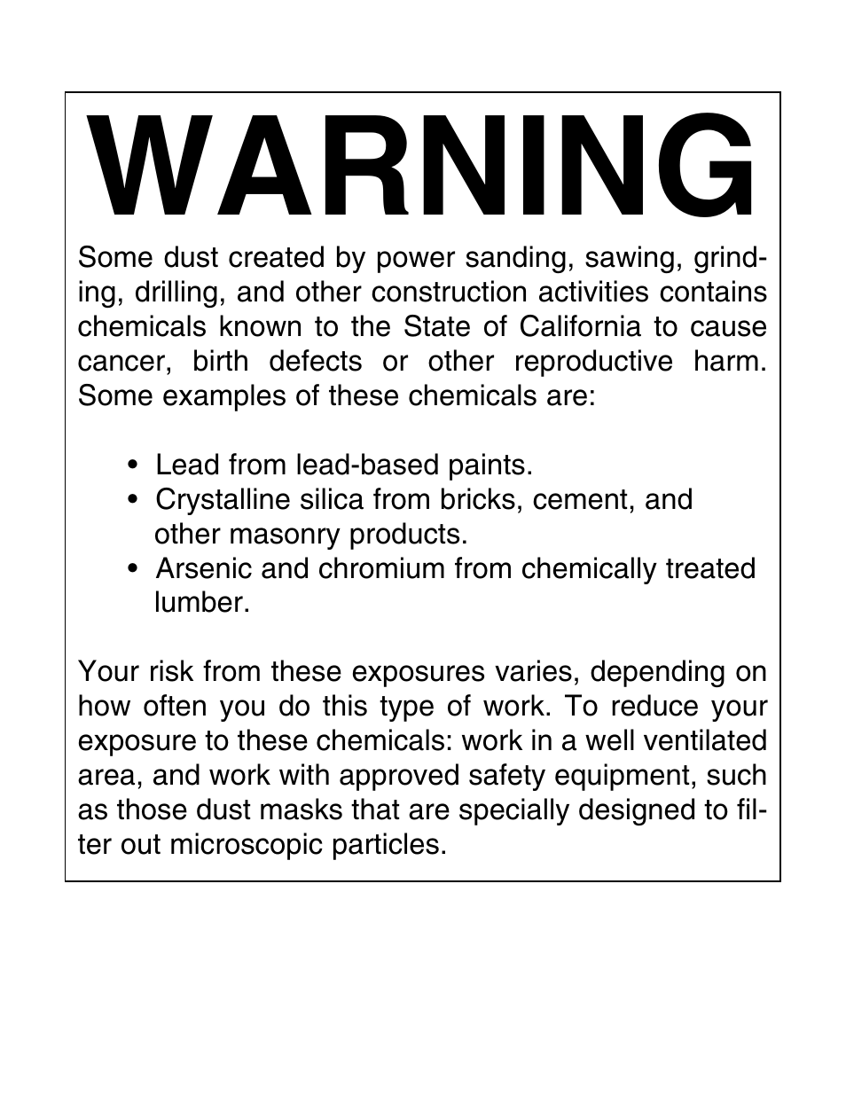 Warning | Grizzly Model G0550 User Manual | Page 2 / 56