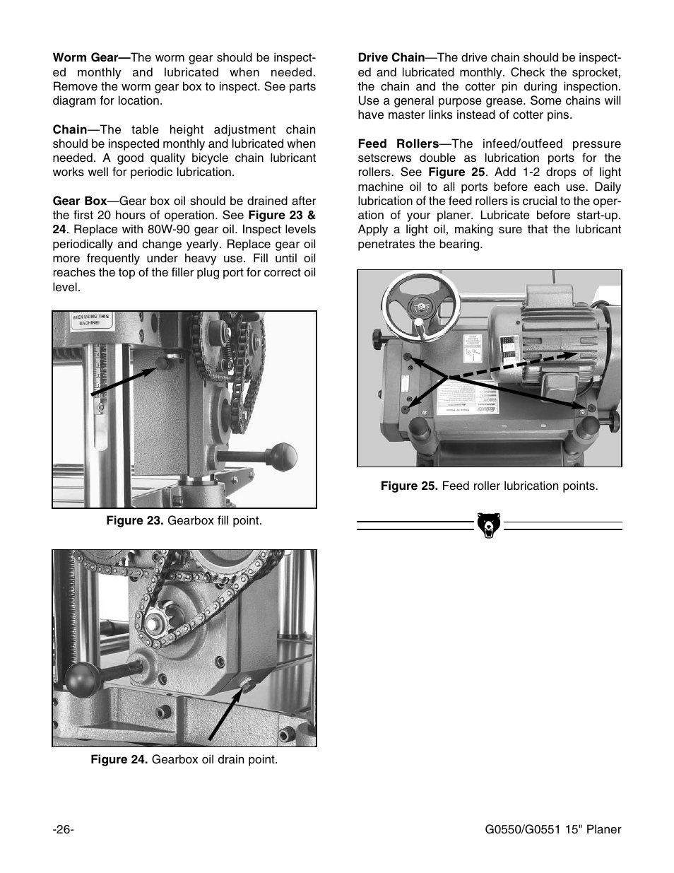 Grizzly Model G0550 User Manual | Page 28 / 56