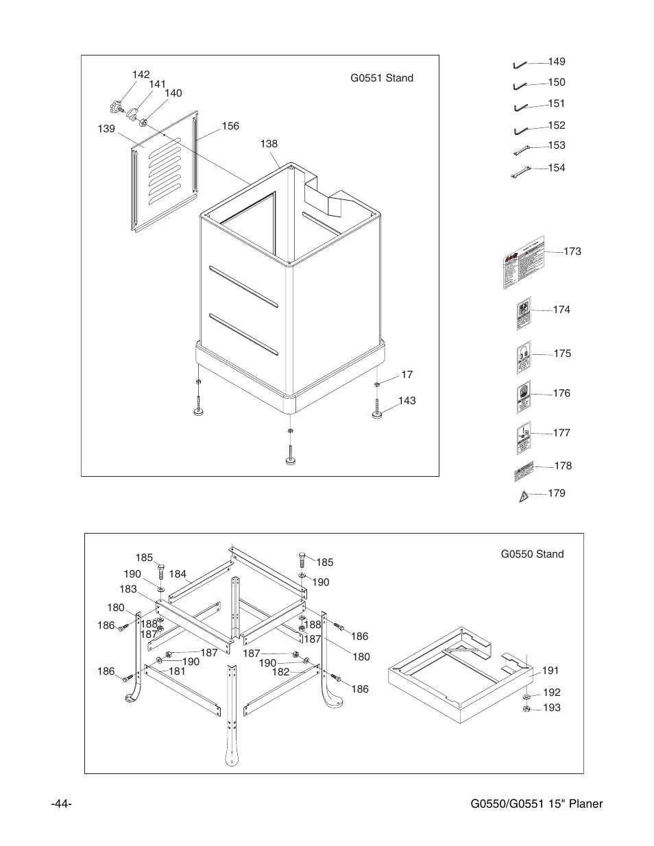 Grizzly Model G0550 User Manual | Page 46 / 56