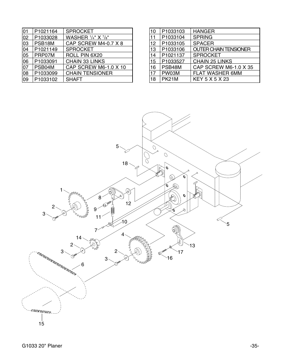 Grizzly Model G1033Z User Manual | Page 39 / 44