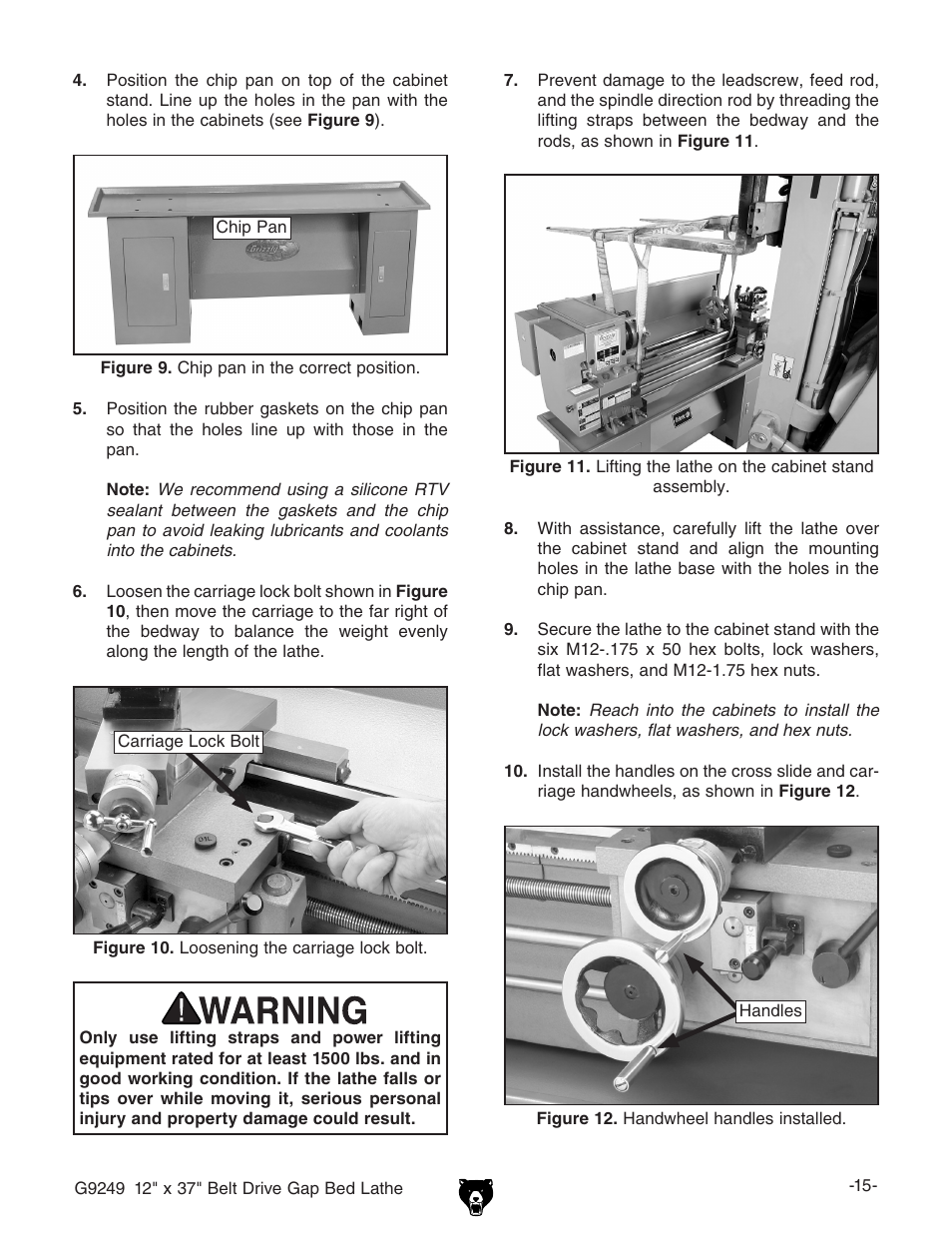 Grizzly G9249 User Manual | Page 17 / 92