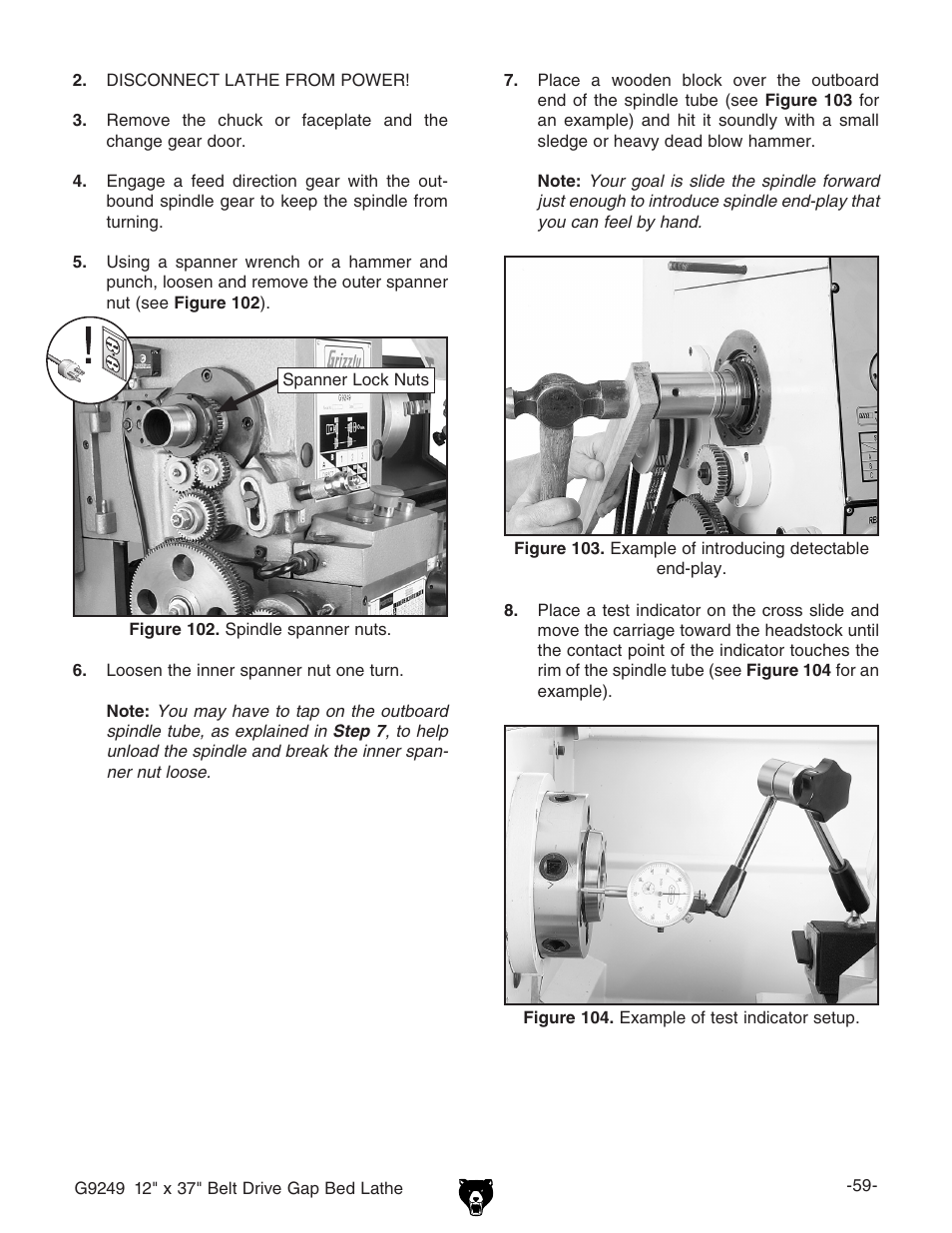 Grizzly G9249 User Manual | Page 61 / 92