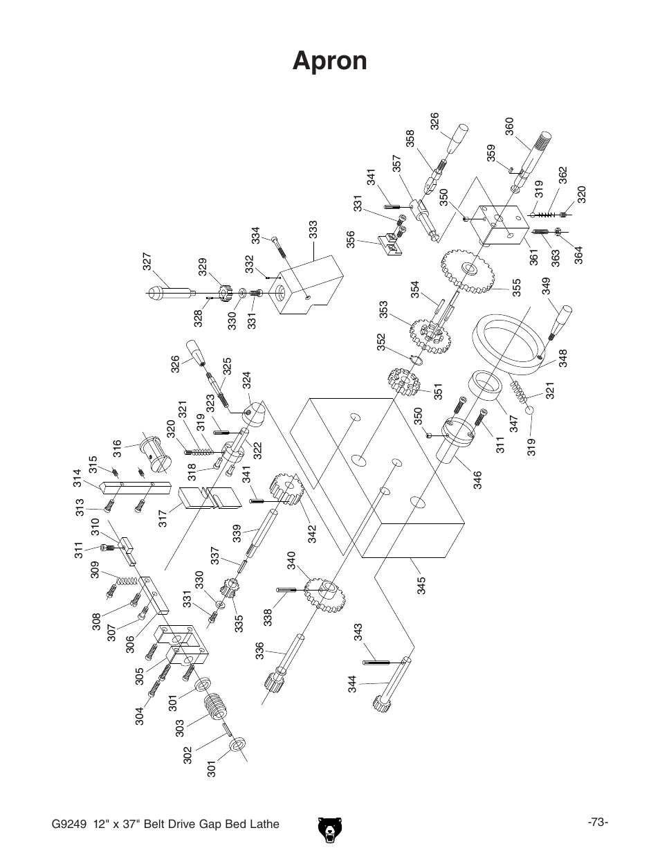 Apron | Grizzly G9249 User Manual | Page 75 / 92