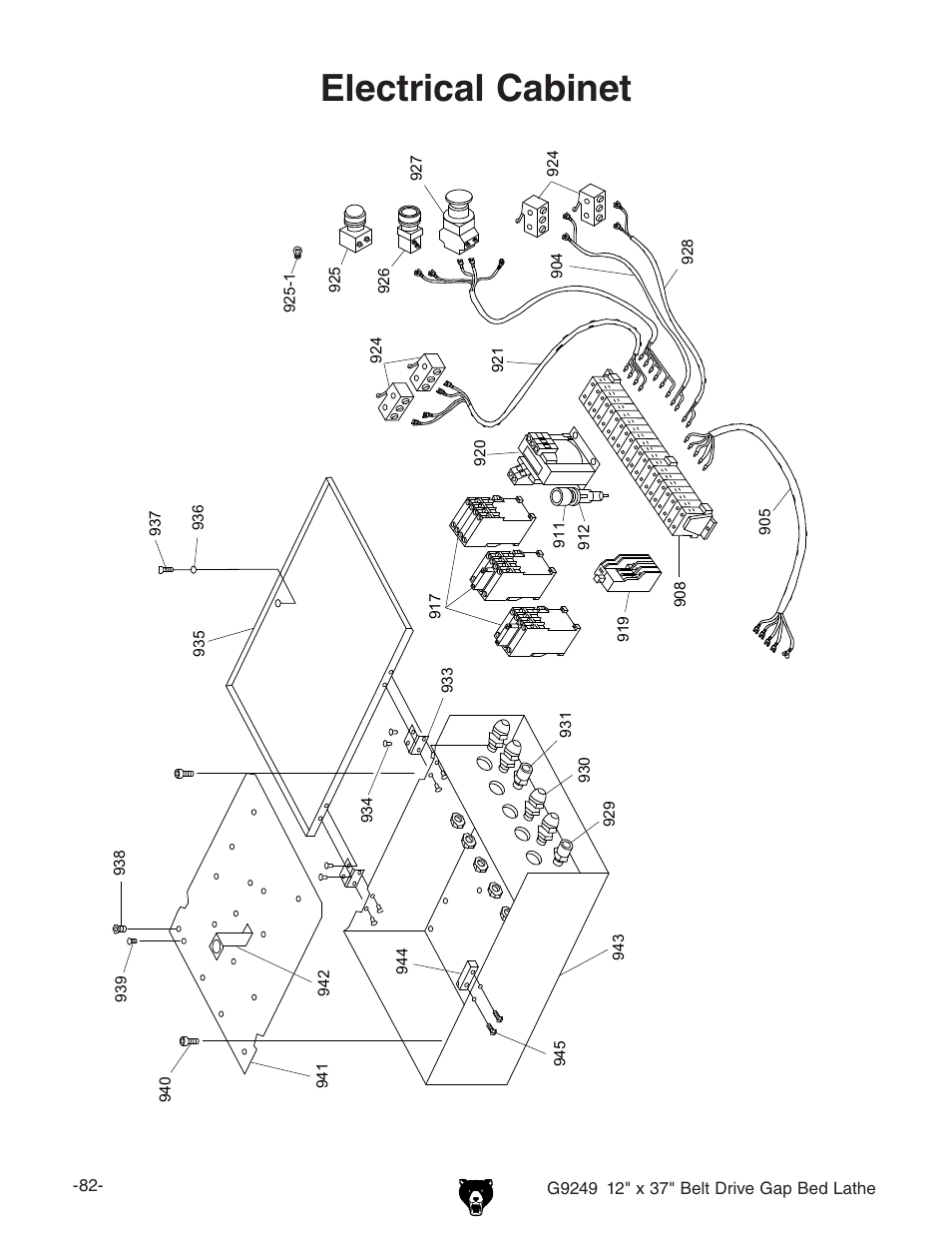 Electrical cabinet | Grizzly G9249 User Manual | Page 84 / 92