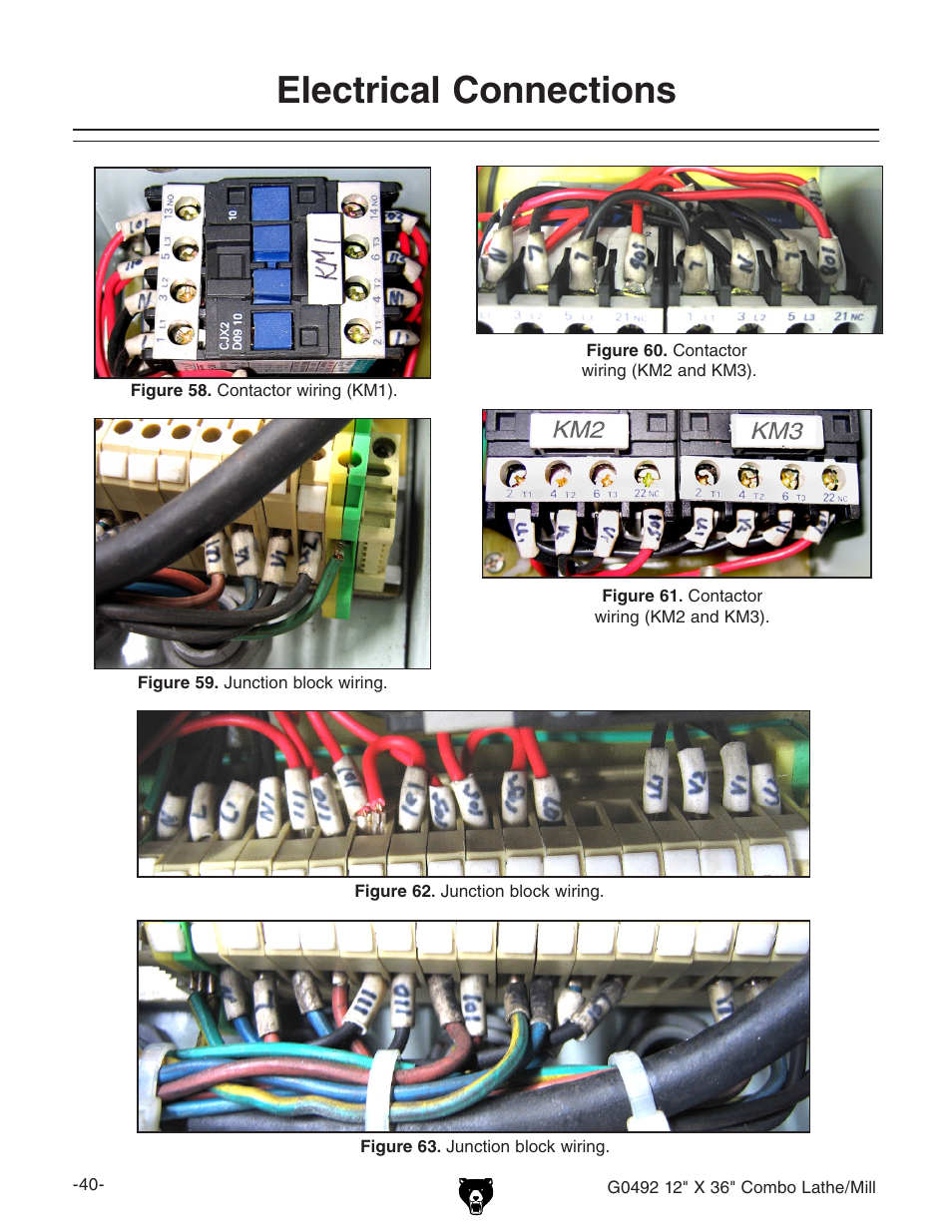 Electrical connections | Grizzly G0492 User Manual | Page 42 / 76