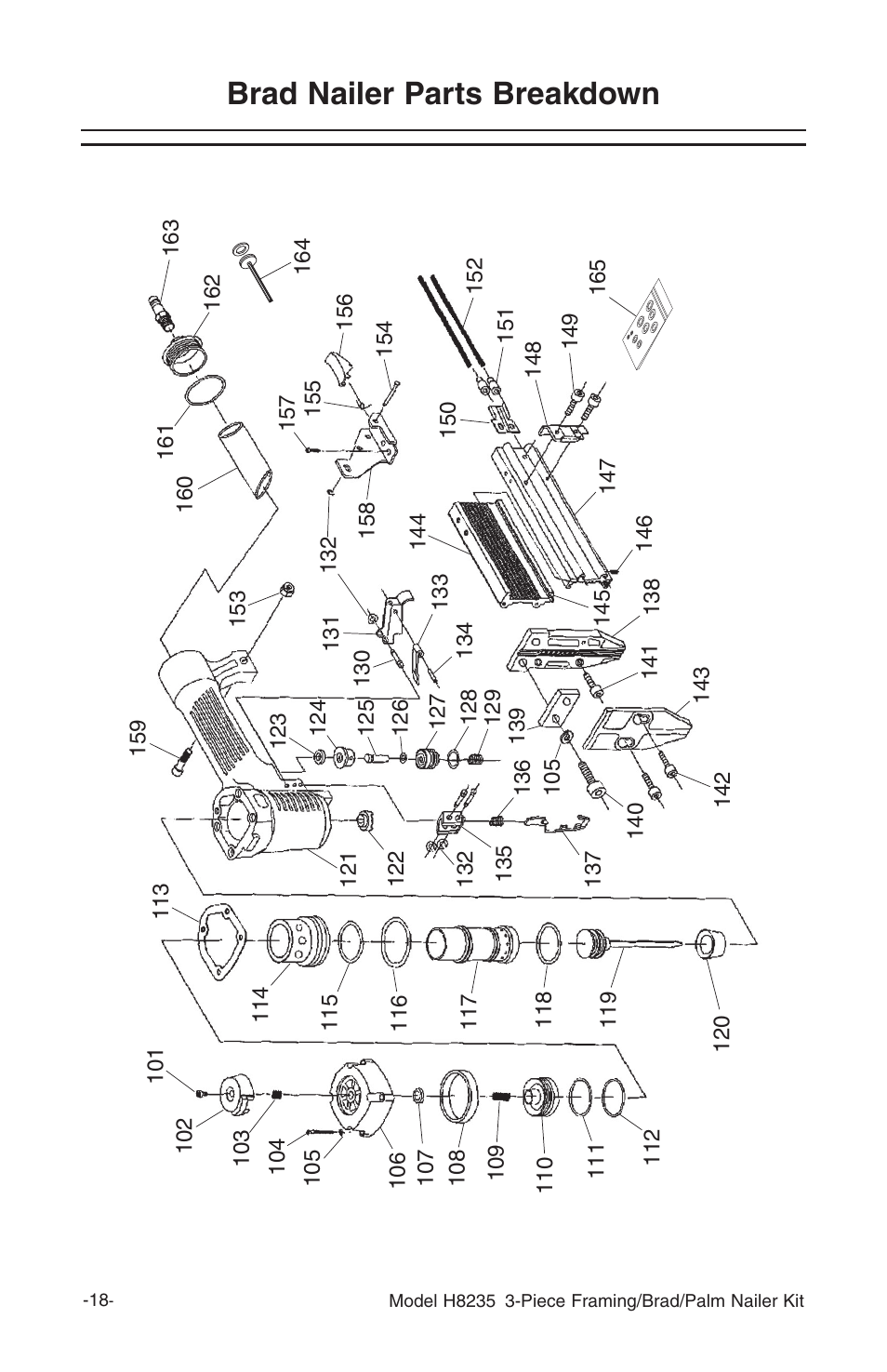 Brad nailer parts breakdown | Grizzly H8235 User Manual | Page 3 / 5