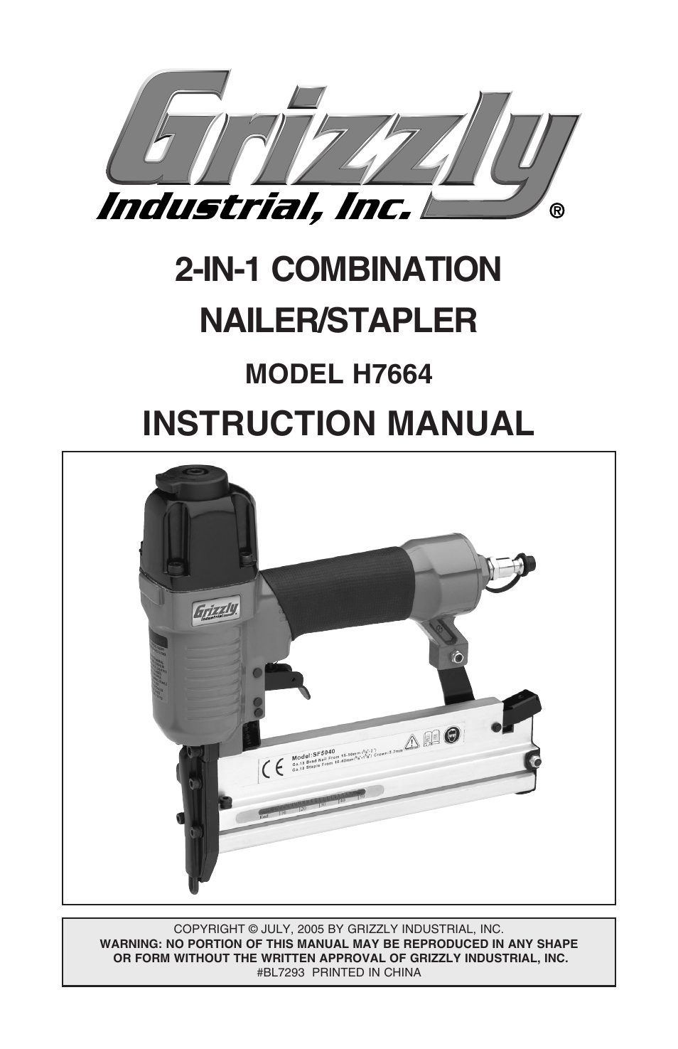 Grizzly H7664 User Manual | 24 pages