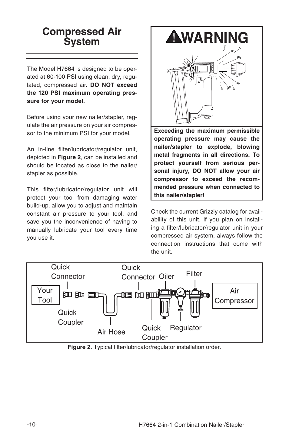 Compressed air system | Grizzly H7664 User Manual | Page 10 / 24