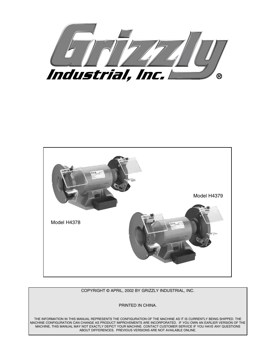 Grizzly G7298 User Manual | 28 pages