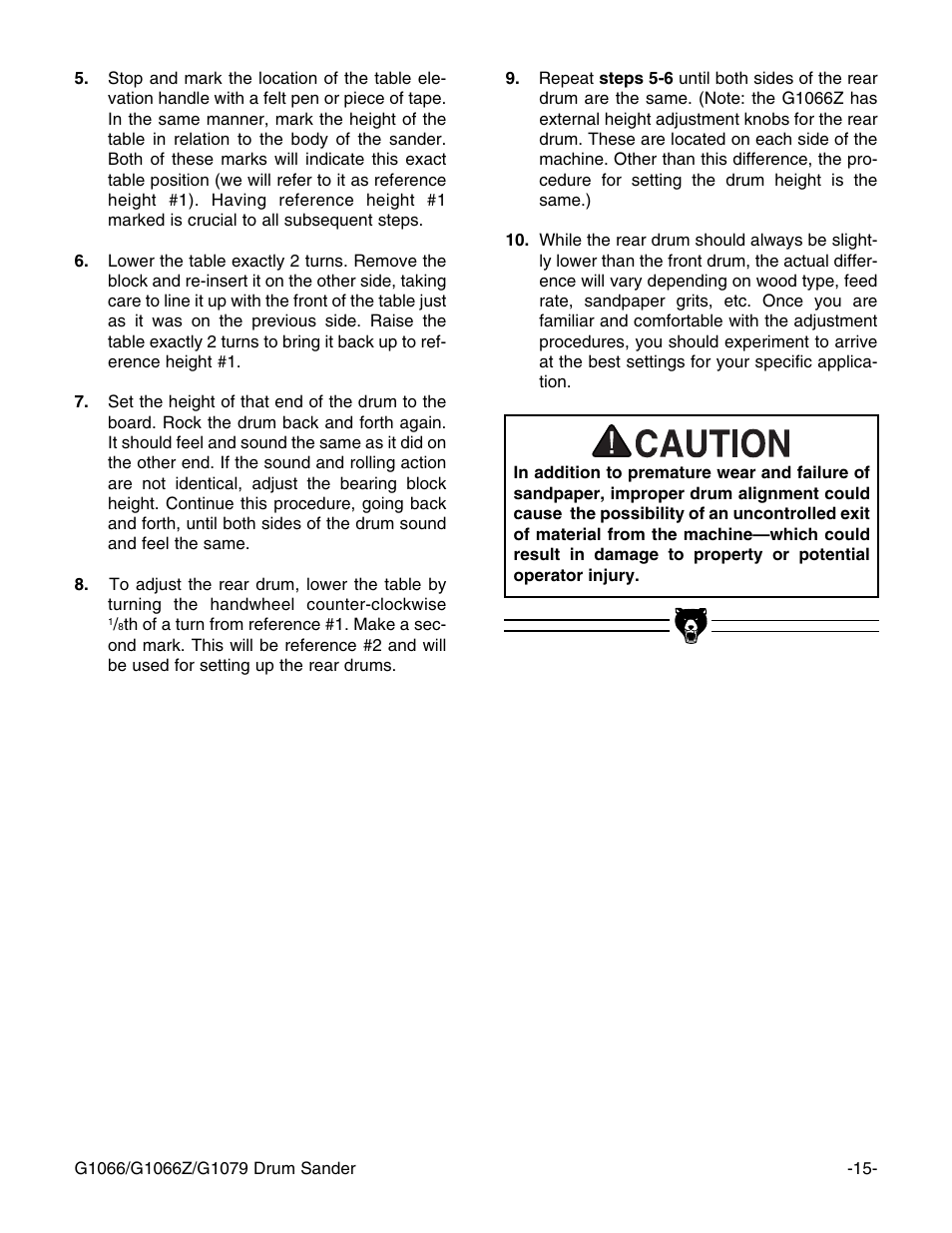 Grizzly G1066 User Manual | Page 17 / 54