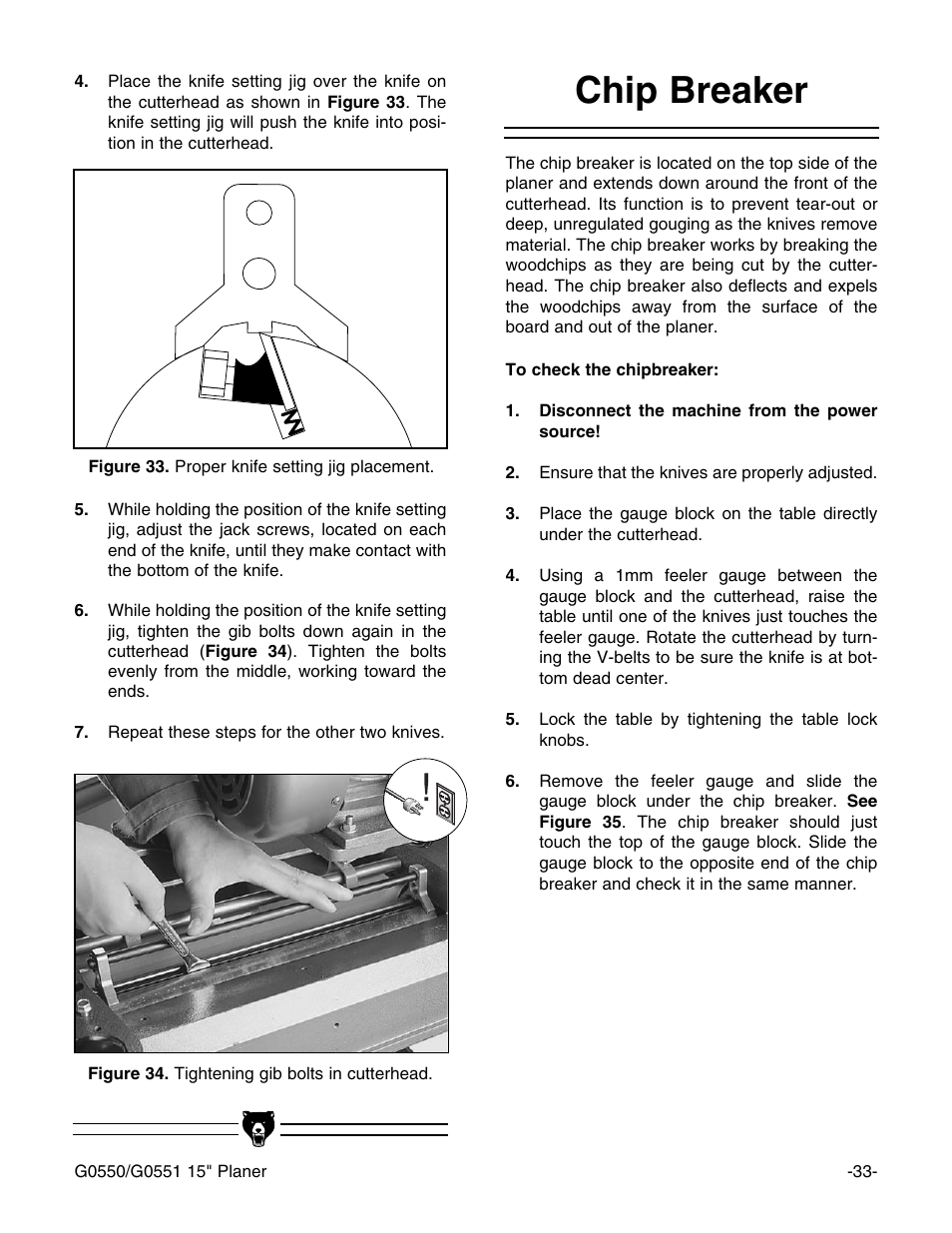 Chip breaker | Grizzly G0550/G0551 User Manual | Page 35 / 56