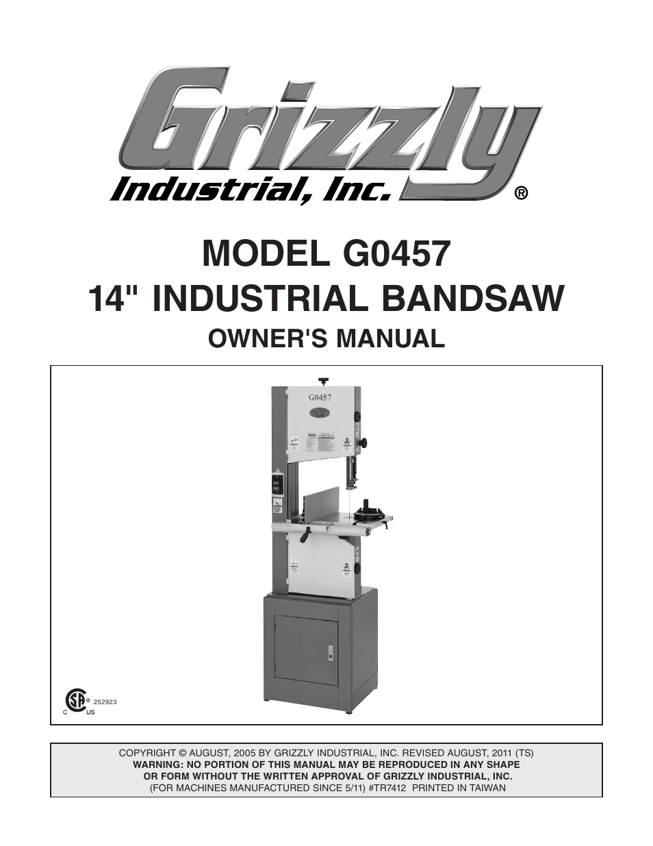 Grizzly G0457 User Manual | 64 pages