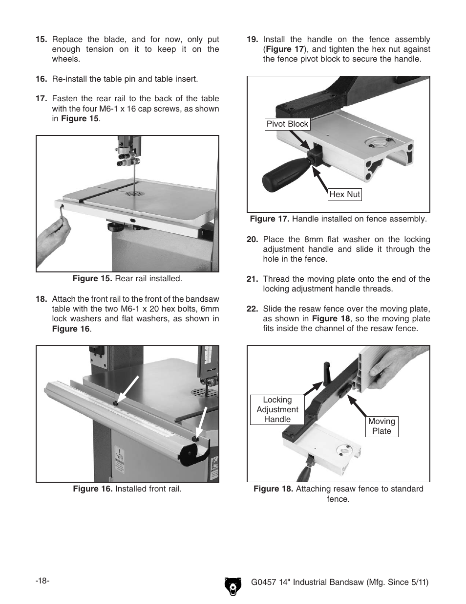 Grizzly G0457 User Manual | Page 20 / 64