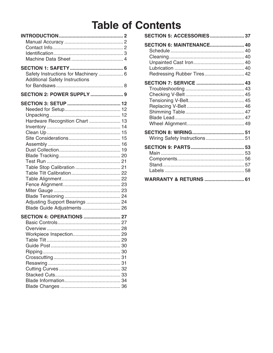Grizzly G0457 User Manual | Page 3 / 64