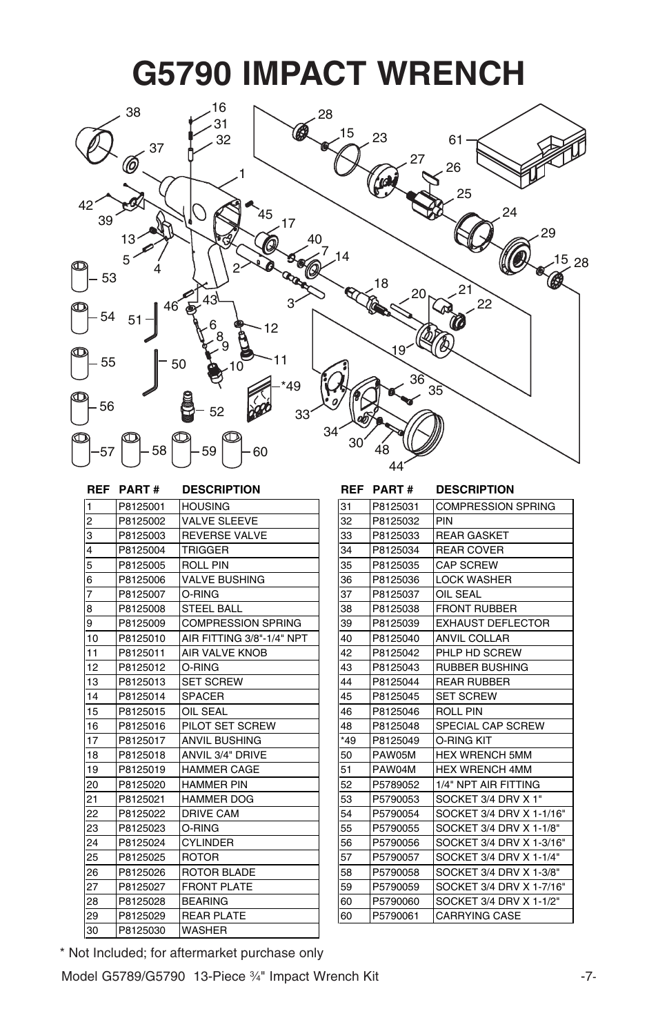 G5790 impact wrench, Impact wrench kit -7 | Grizzly G5790 User Manual | Page 8 / 8