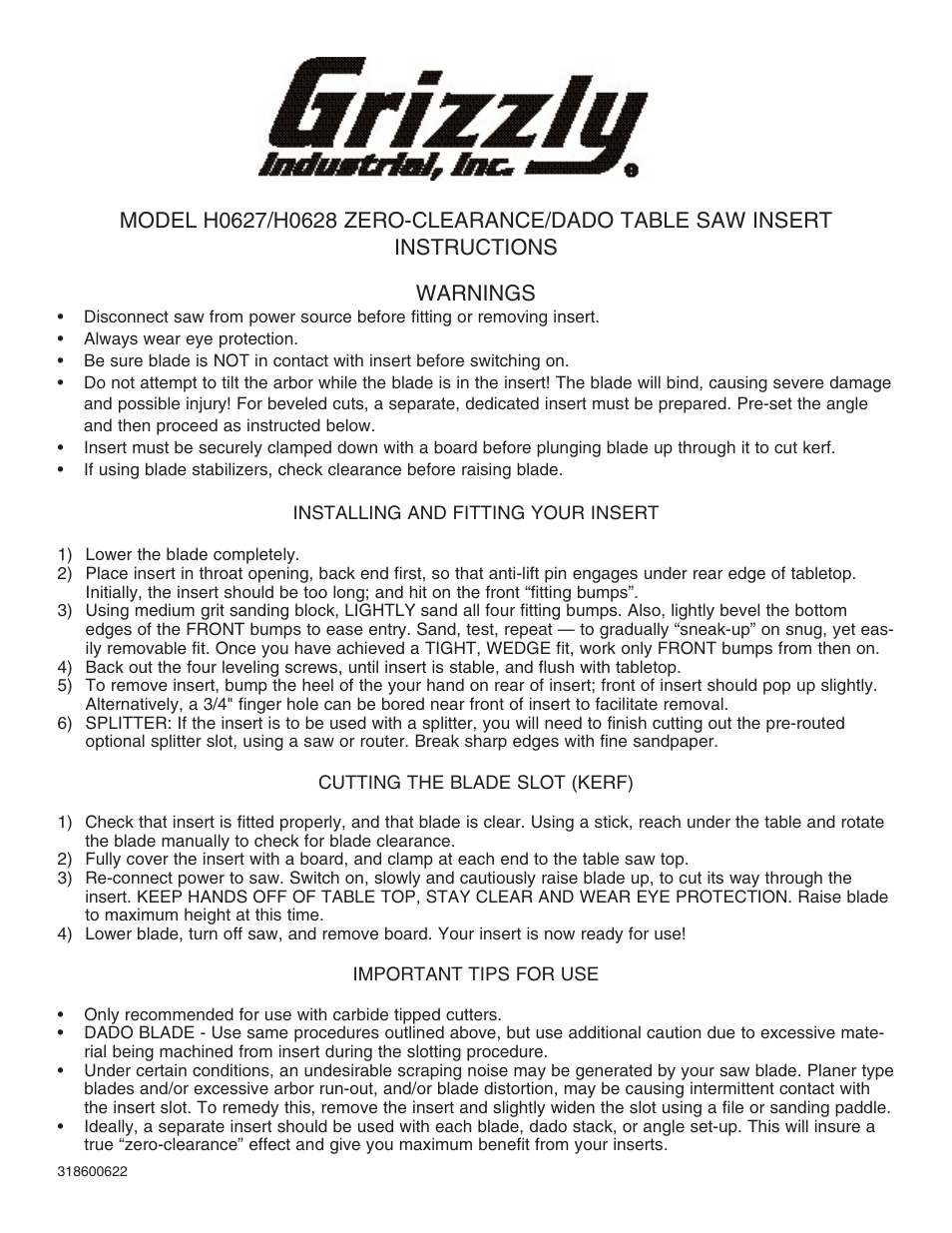 Grizzly H0629 User Manual | Page 2 / 3
