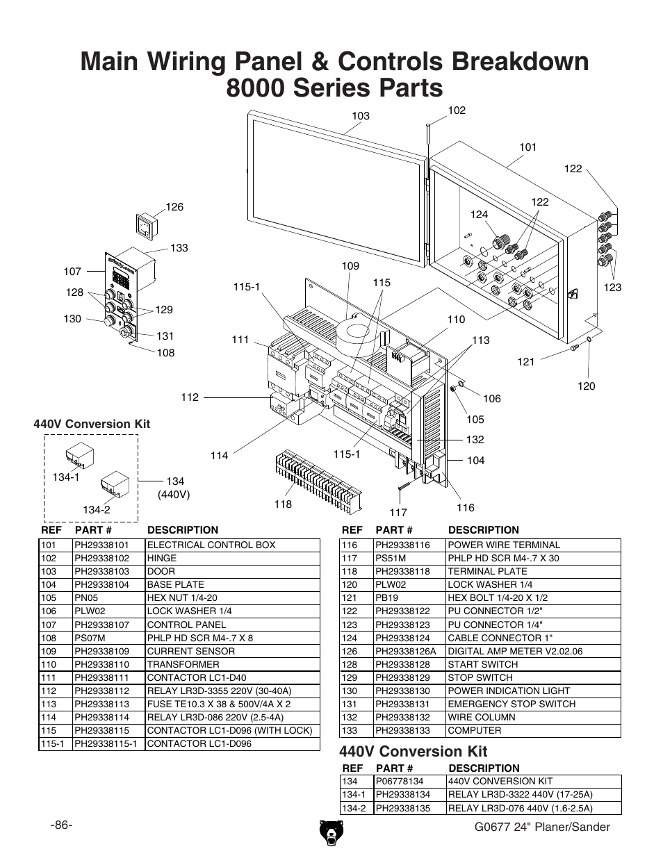 440v conversion kit | Grizzly G0677 User Manual | Page 16 / 18