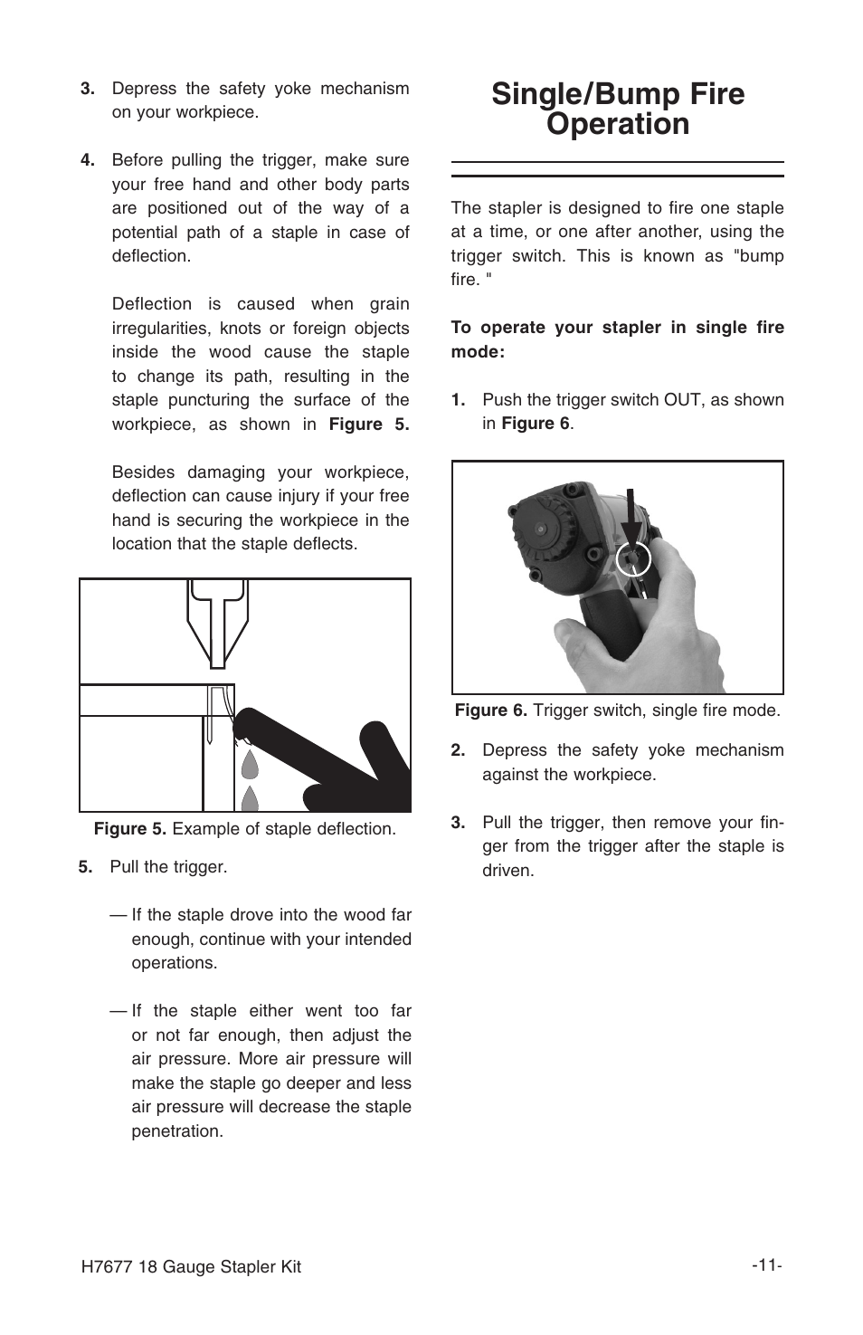 Single/bump fire operation | Grizzly H7677 User Manual | Page 11 / 20