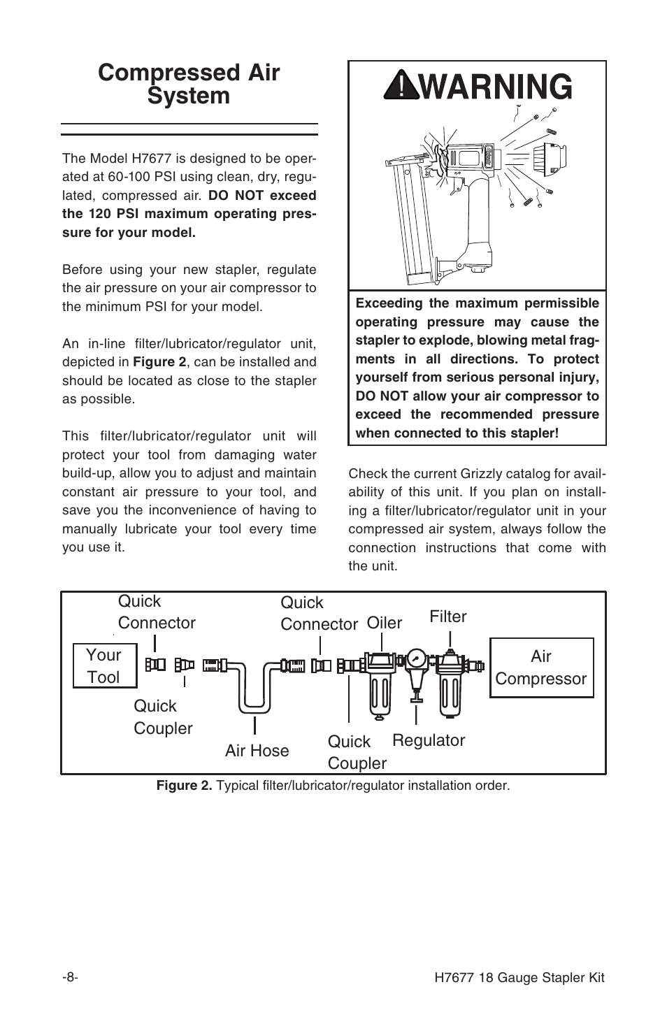 Compressed air system | Grizzly H7677 User Manual | Page 8 / 20