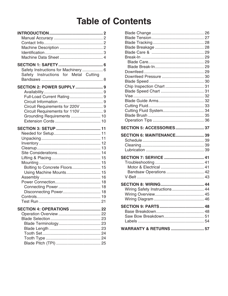 Grizzly G0717 User Manual | Page 3 / 60