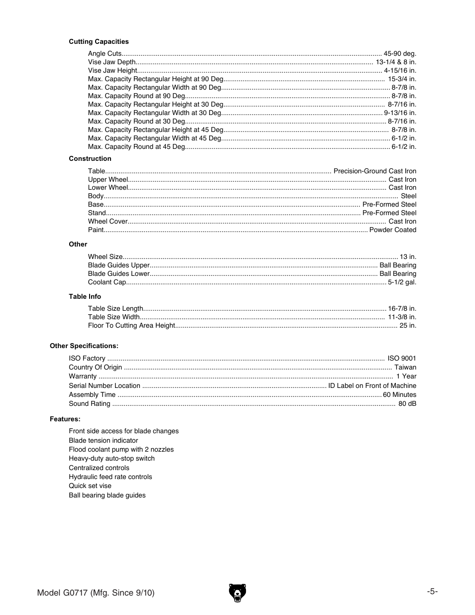 Grizzly G0717 User Manual | Page 7 / 60