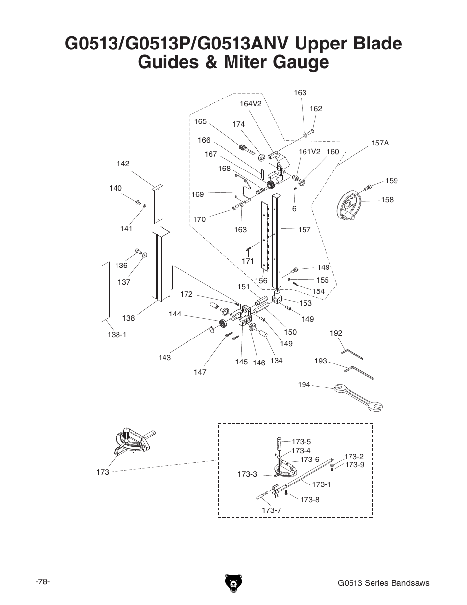 Grizzly 17" Heavy Duty-Bandsaw G0513X2BF User Manual | Page 80 / 108
