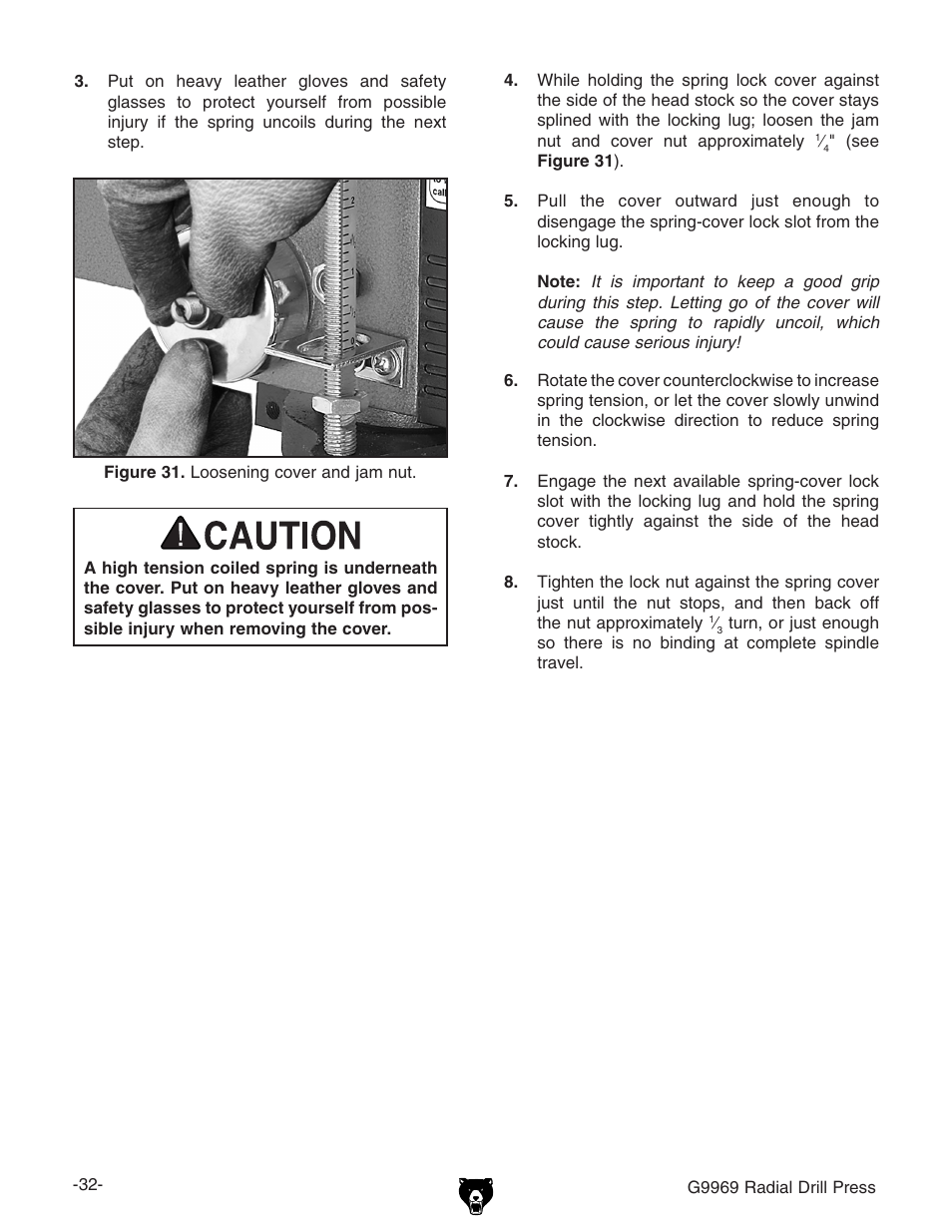 Grizzly G9969 User Manual | Page 34 / 44