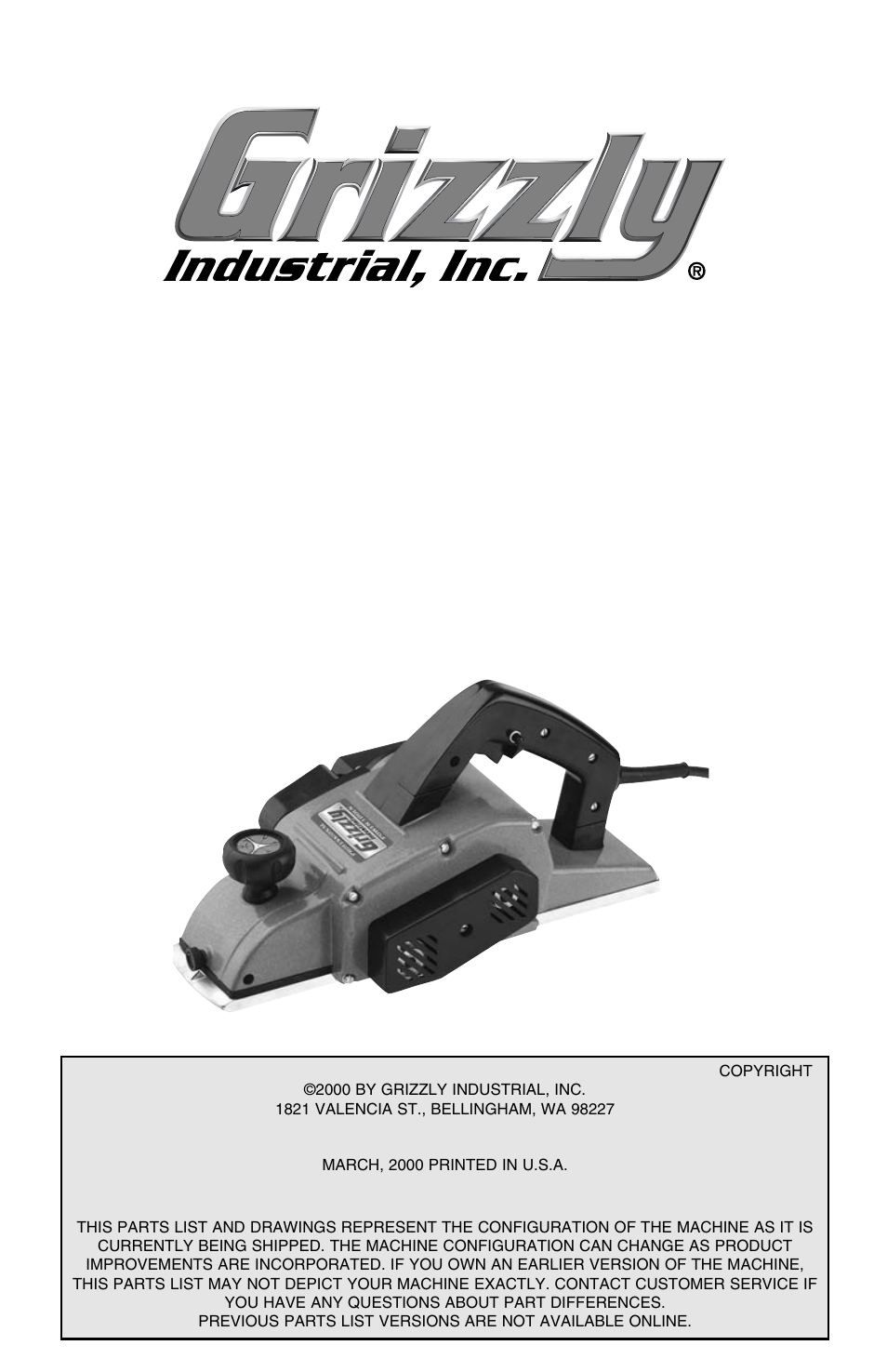 Grizzly G9004 User Manual | 3 pages