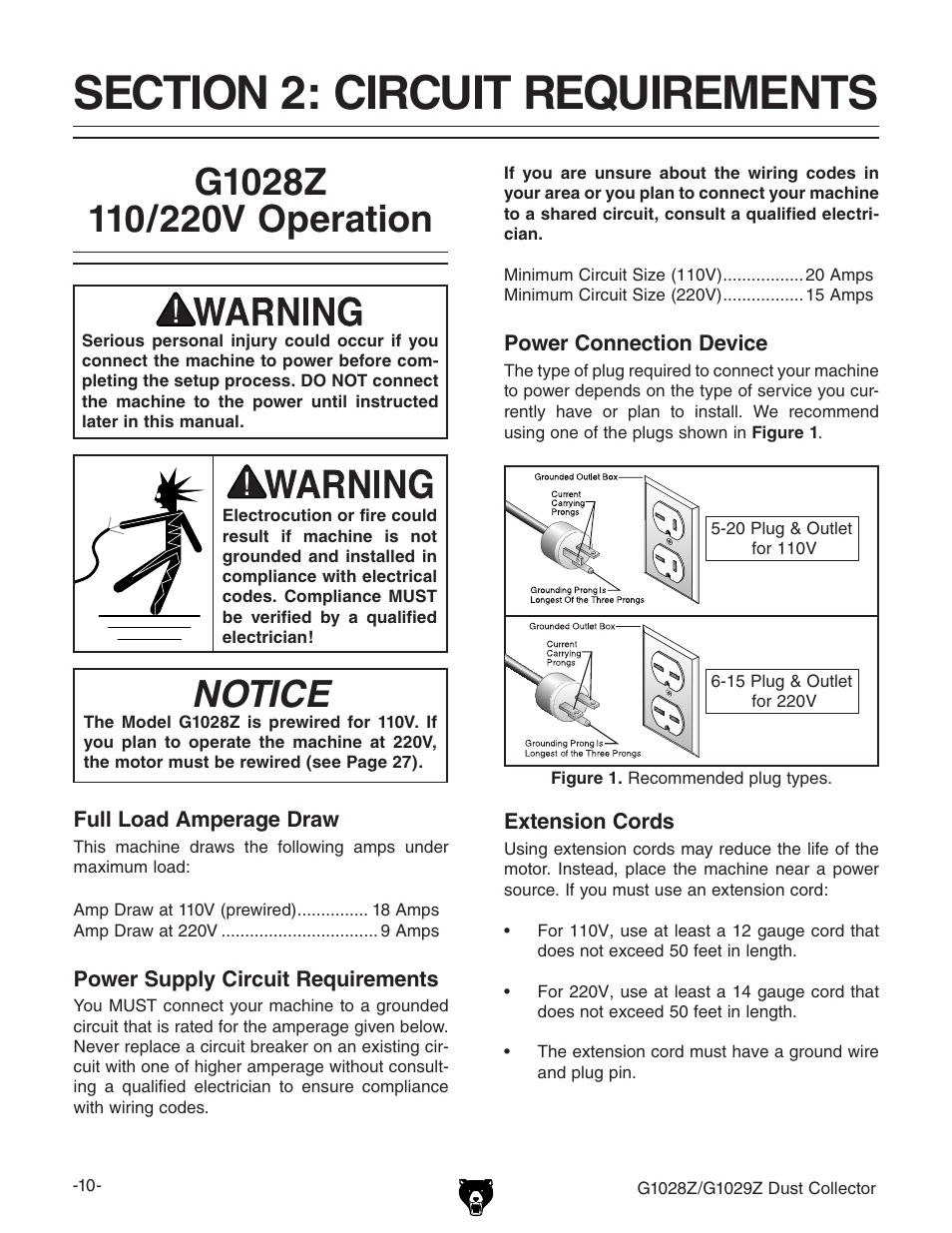 Notice | Grizzly G1028Z/G1029Z User Manual | Page 12 / 40