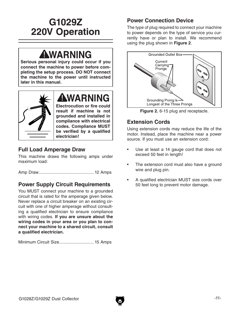 Grizzly G1028Z/G1029Z User Manual | Page 13 / 40