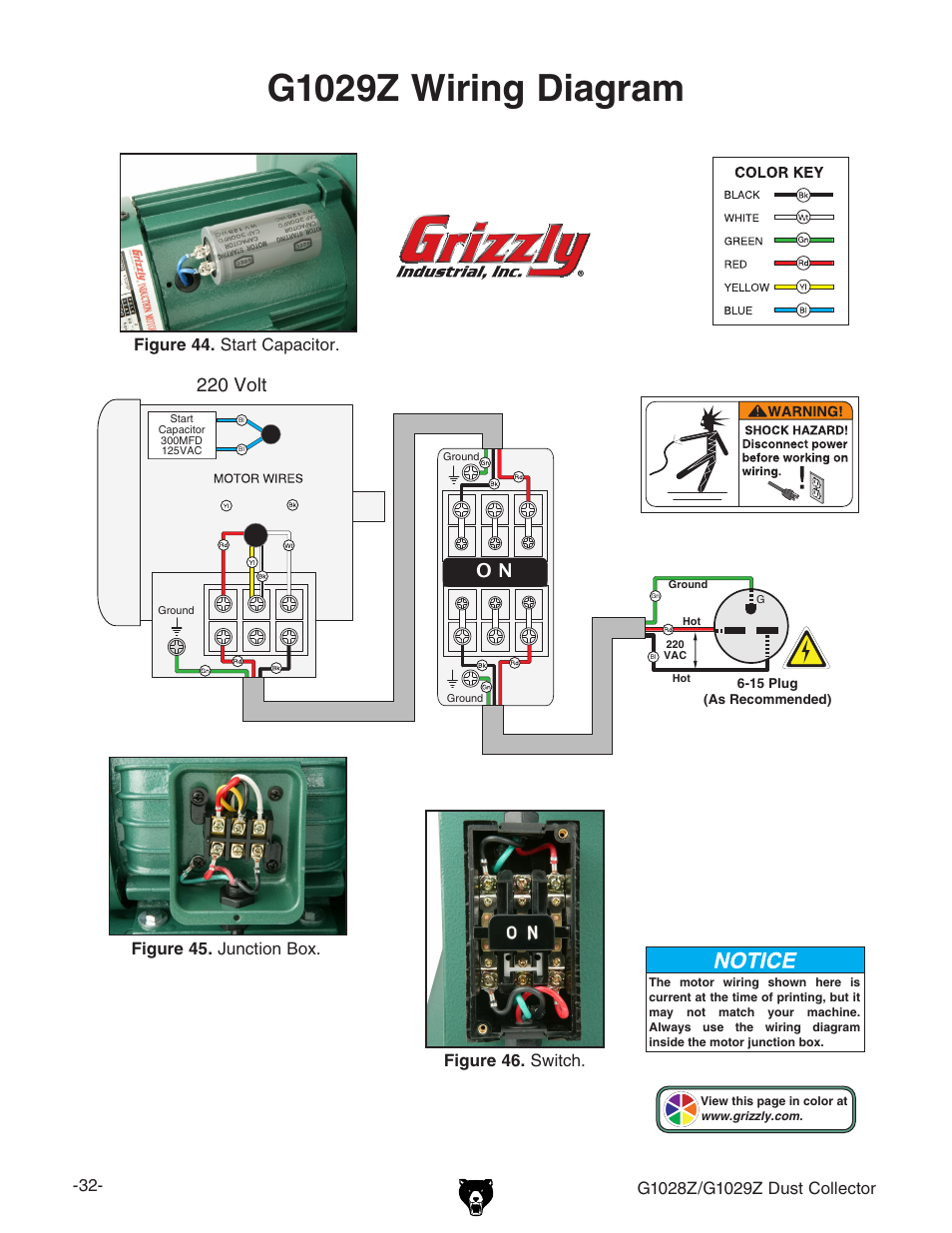 G1029z wiring diagram | Grizzly G1028Z/G1029Z User Manual | Page 34 / 40