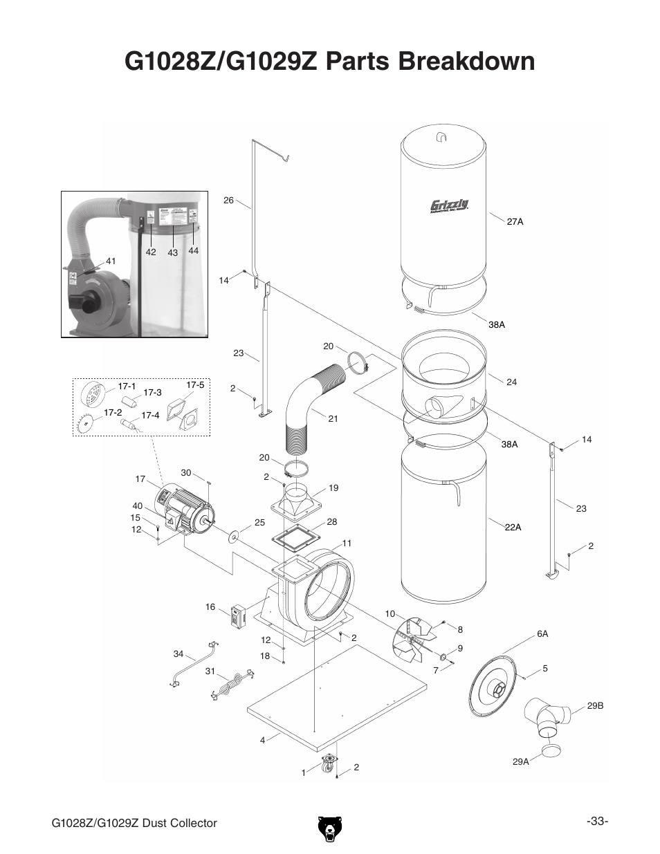 Grizzly G1028Z/G1029Z User Manual | Page 35 / 40