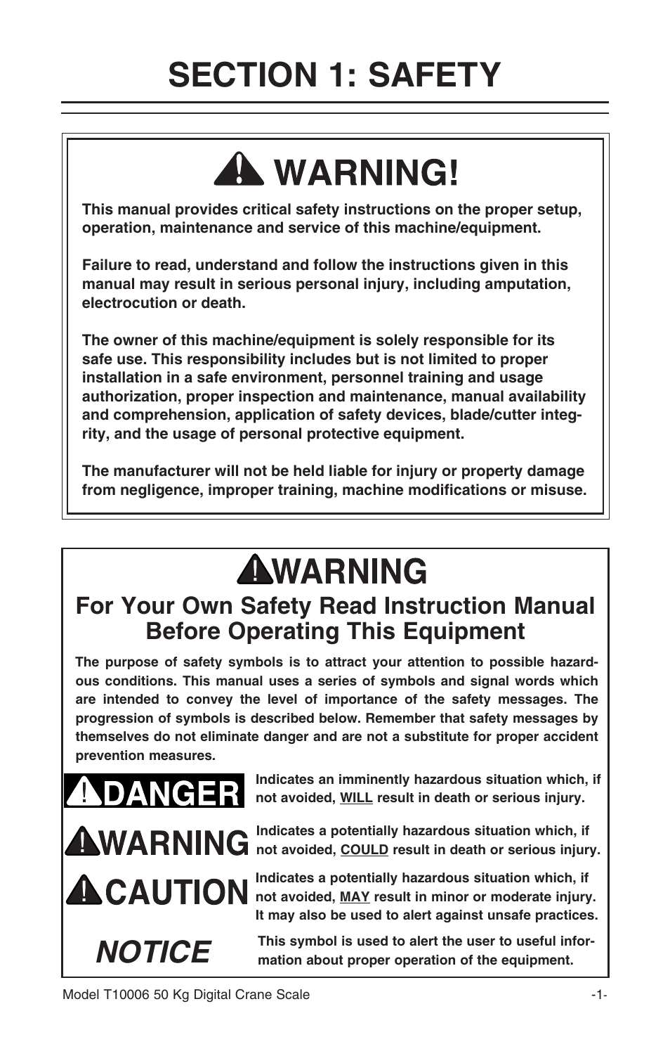 Notice | Grizzly T10006 User Manual | Page 2 / 16