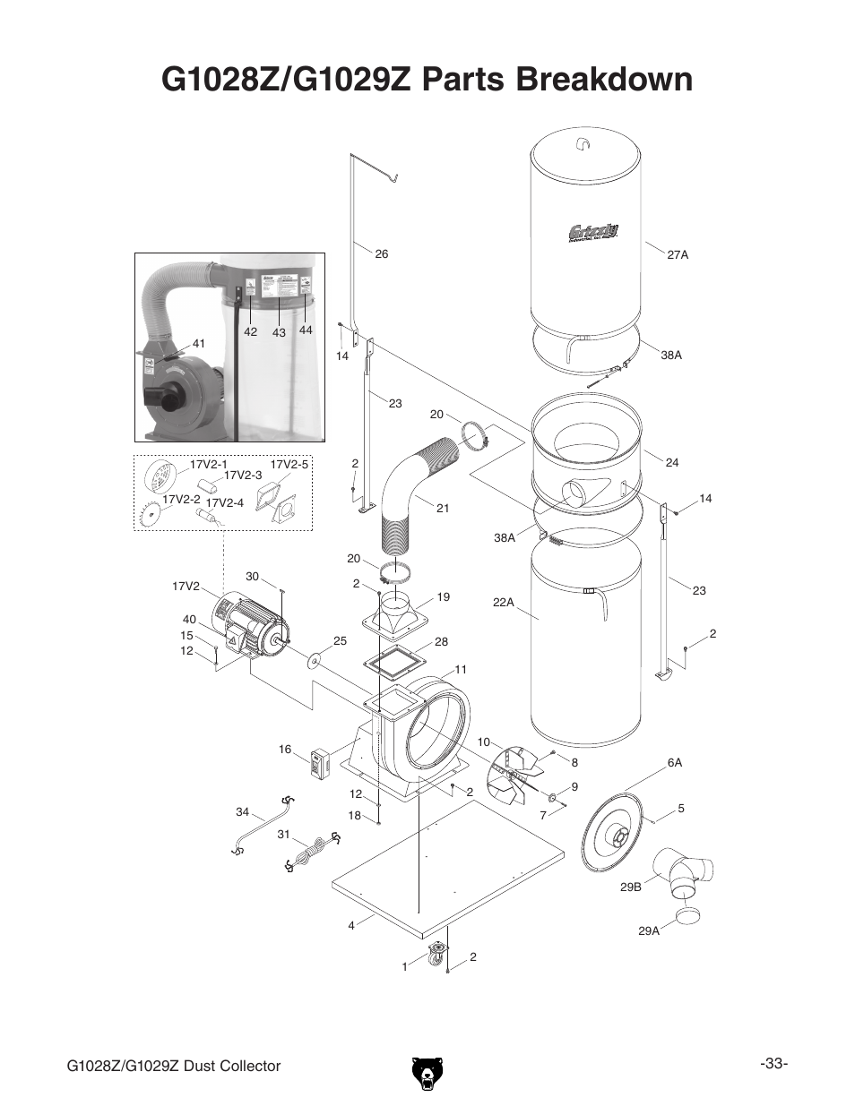 Grizzly G1029Z User Manual | Page 35 / 40