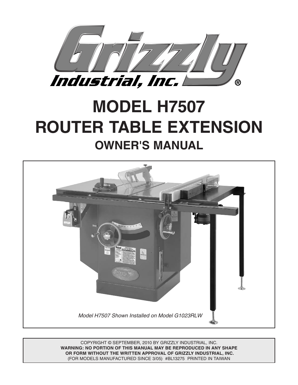 Grizzly H7507 User Manual | 32 pages