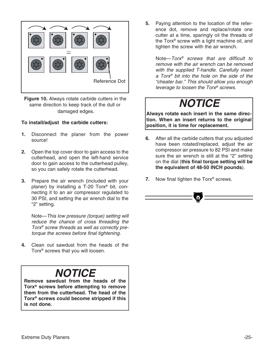 Notice | Grizzly G9961 User Manual | Page 27 / 76