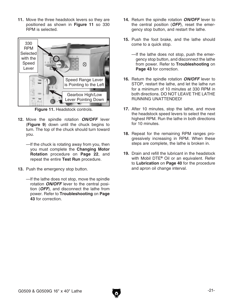 Grizzly G0509 User Manual | Page 23 / 92