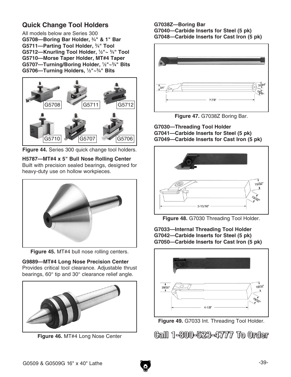 Quick change tool holders | Grizzly G0509 User Manual | Page 41 / 92