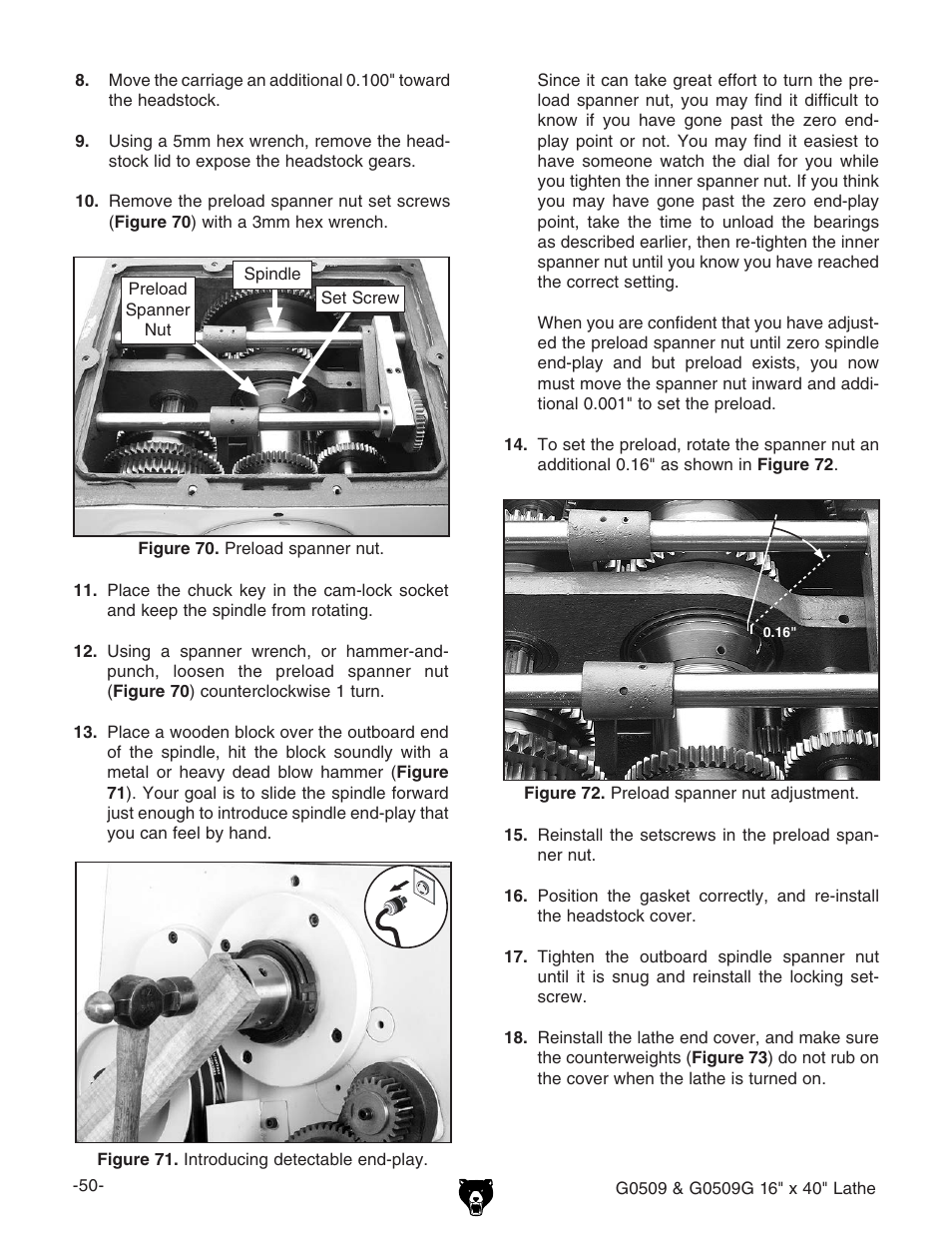 Grizzly G0509 User Manual | Page 52 / 92