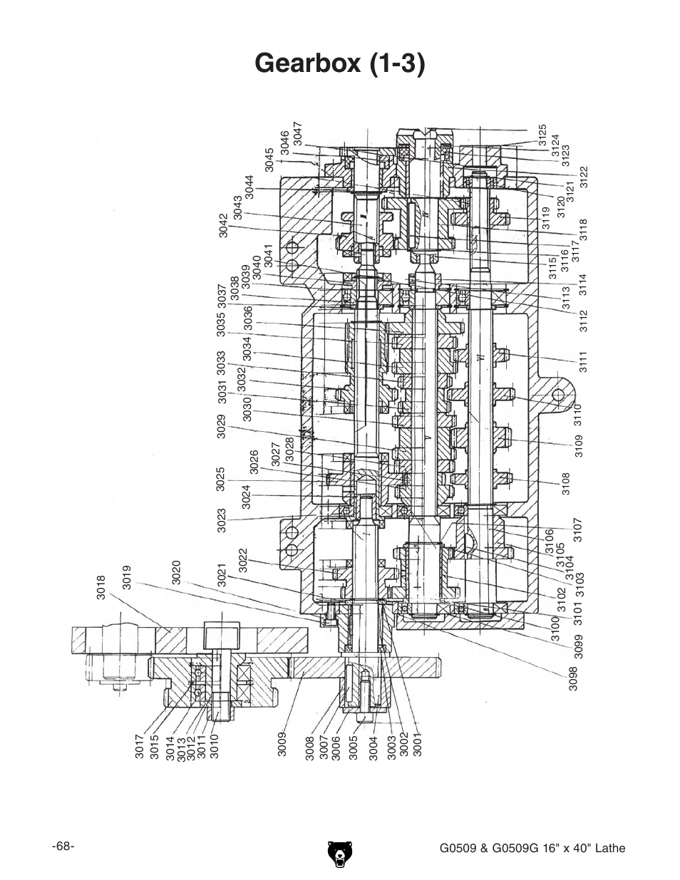 Gearbox (1-3) | Grizzly G0509 User Manual | Page 70 / 92