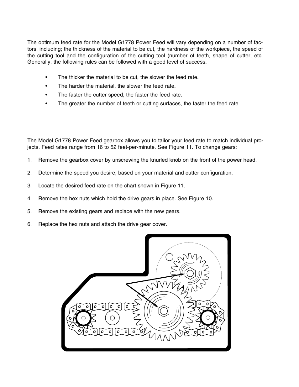 X. gearing, B. feed rates | Grizzly G1778 User Manual | Page 13 / 20