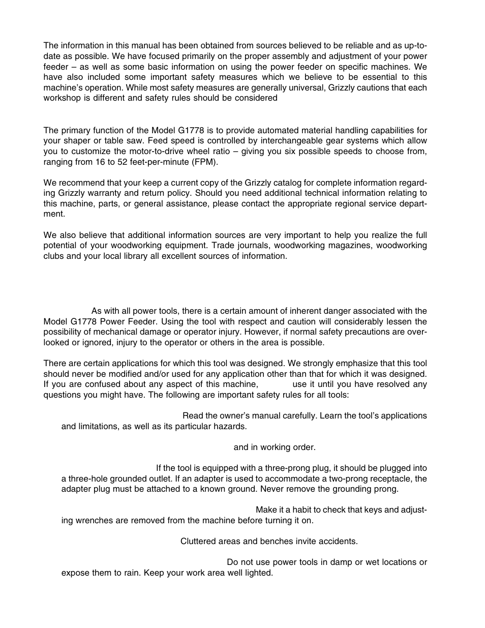 Iii. safety rules for all tools | Grizzly G1778 User Manual | Page 5 / 20