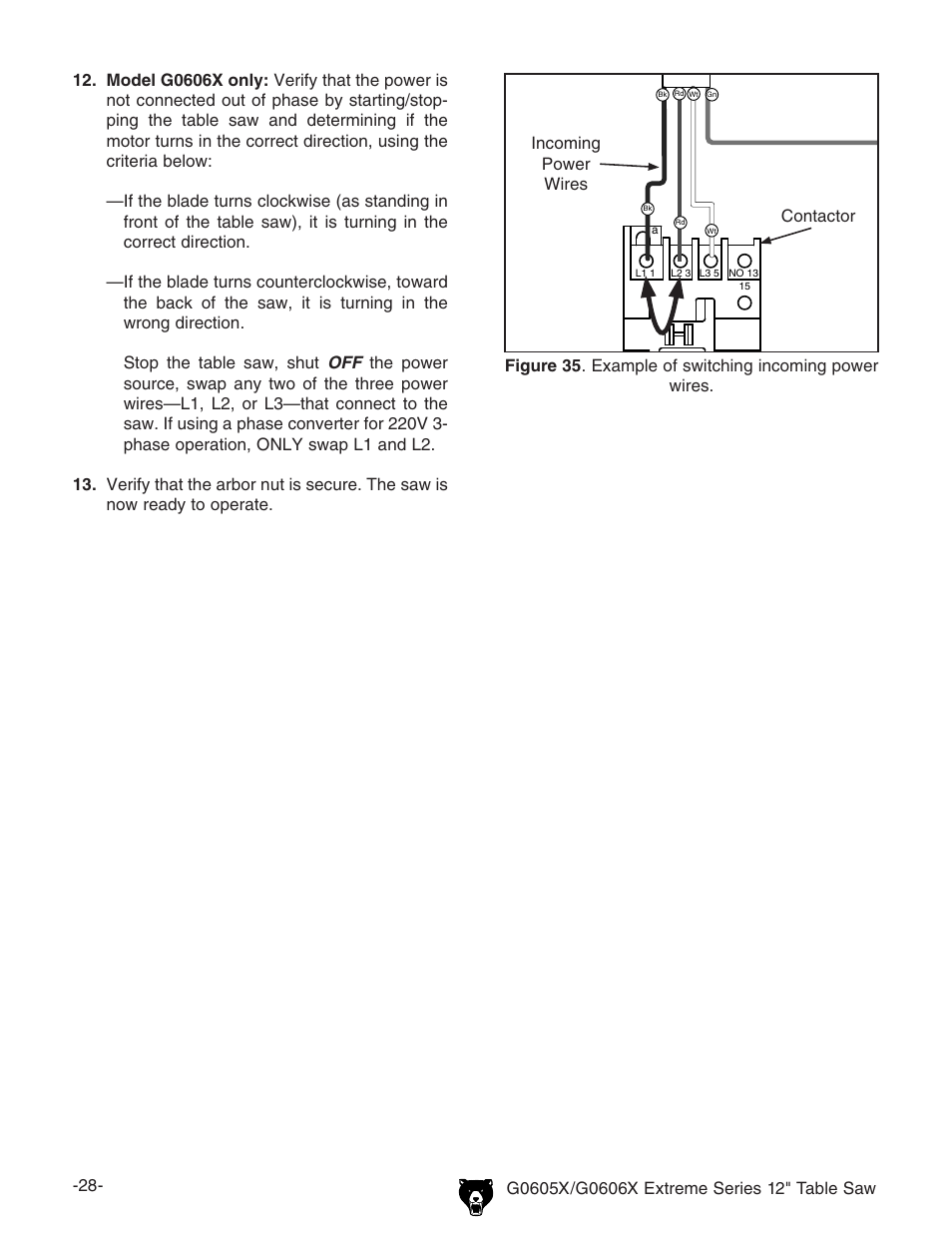 Grizzly G0605X/G0606X User Manual | Page 30 / 76