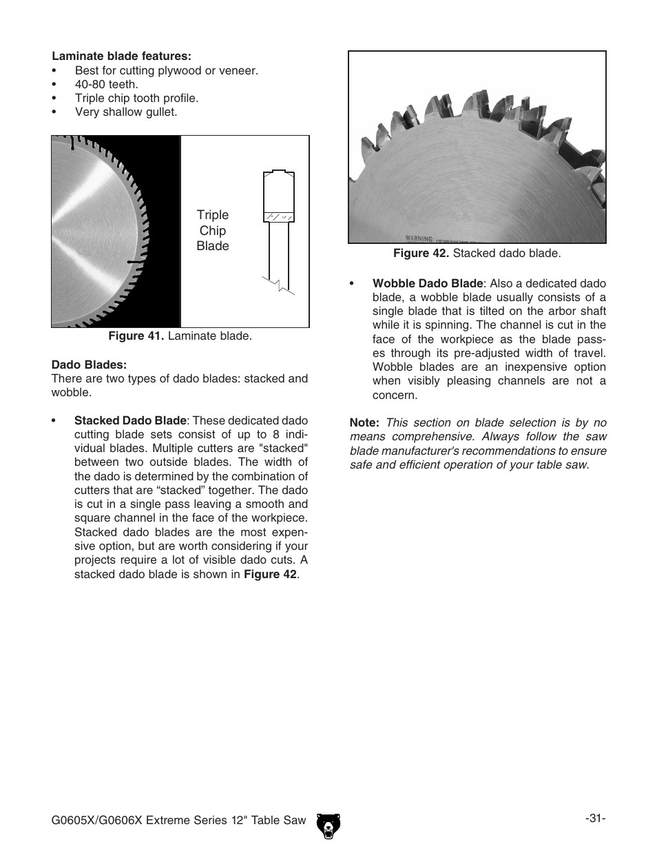 Grizzly G0605X/G0606X User Manual | Page 33 / 76